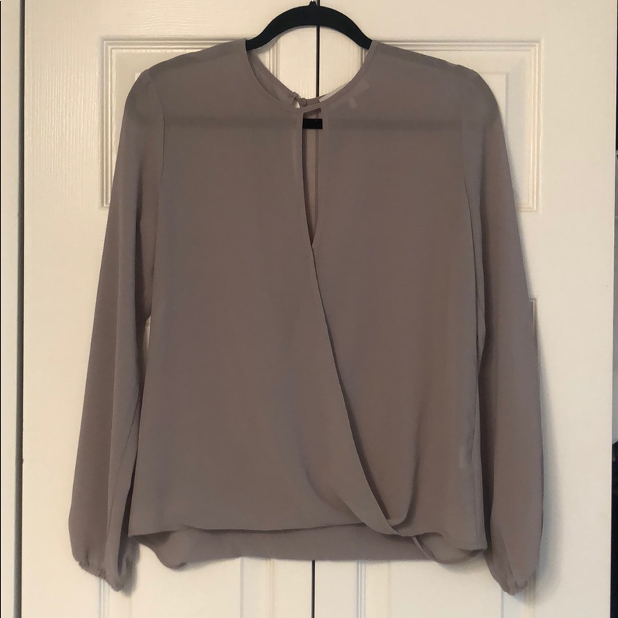 Gray Wrap Blouse